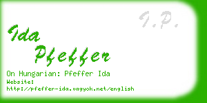 ida pfeffer business card